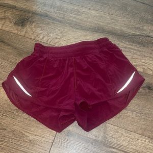 Maroon Size 2 Lululemon Hotty Hot Shorts